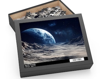 Rompecabezas espacial, juego de rompecabezas de paisaje lunar, Earthrise de 120 o 500 piezas, regalo de astronomía, juguete galáctico, decoración celestial, actividad educativa.
