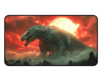 Dinosaur Playmat, Kaiju Desk Pad, Monster Gaming Mat, Dawn of the Kaiju Mouse Pad, Desk Accessory