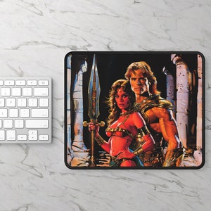 Tappetino per mouse da gioco fantasy fantascientifico retrò Warlord of Mars, John Carter, Deja Thoris, regali per giocatori