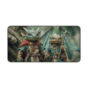 Dragonkin Abenteurer Fantasy Gaming Schreibtischmatte, Magic Playmat, TKG Playmat, MTG Playmat, Tabletop Game RPG Playmat, Geschenke für Gamer