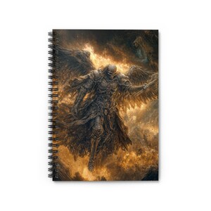Spiral Notebook - Angel of Death Fantasy, Ruled Line Journal, Writing Notebook, Gothic Stationery, Dark Fantasy Diary, Halloween Gift