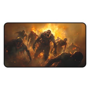 Zombie Inferno-speelmat, bureaumat Undead, horrorfan, gaming-bureauonderlegger, griezelige werkmat, Halloween-kantoordecor, griezelige muismat, eng