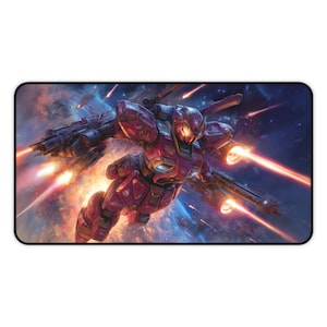 SFレッドメカユニットデスクマット、アニメマウスパッド、MGカードゲームプレイマット、MSゲーミングバトルマット、巨大ロボットデスクアクセサリー