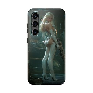 Blonde Space Babe Tough Phone Case, Galaxy Sci-Fi case - Trendy Protective Cover, Cool Space Theme Gift, Sci-Fi Lover Gift, Space Geek Phone