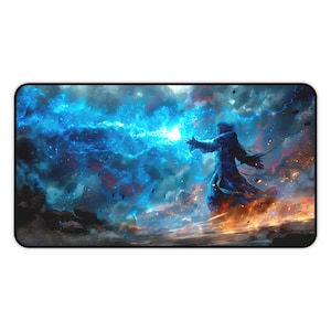 I Cast Lightning Bolt Fantasy Gaming Desk Mat, Spell Caster Playmat - RPG, Gamer Gift, Wizard Tablepad, Gaming Accessories, Magic Play Mat