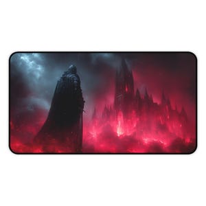 Tapis de jeu cathédrale de l'enfer, tapis de bureau fantastique, tapis de jeu pour joueurs, tapis de jeu donjon, tapis de table RPG, protecteur de bureau gothique, souris de jeu