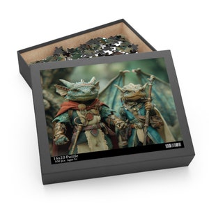 Dragonkin Adventurers Fantasy Puzzle (120 lub 500 elementów) Puzzle Dragon, Puzzle dla dorosłych 500 elementów