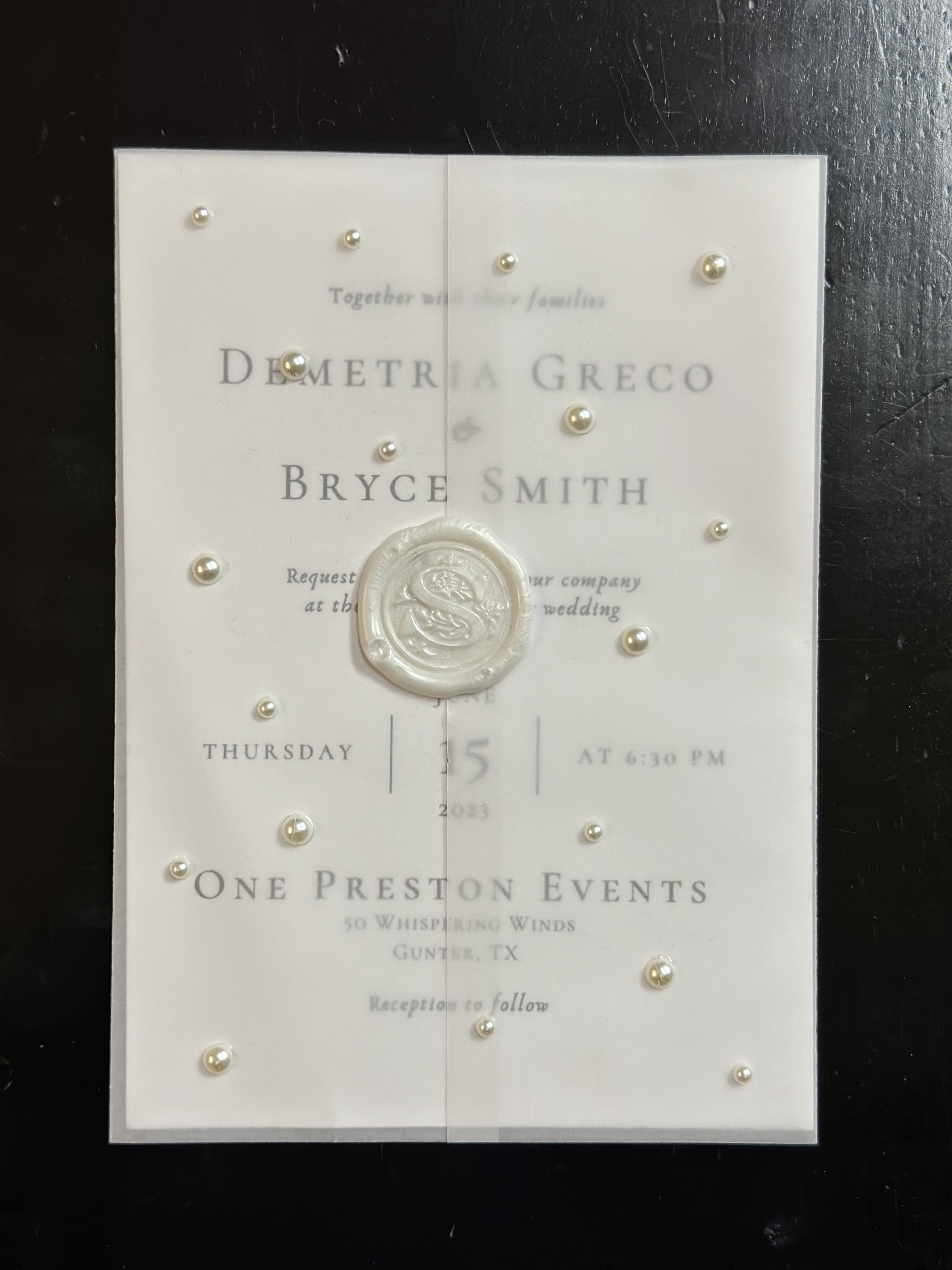 Affrolling 100 Sets Wedding Invitations Wraps Set Pearl Pre Folded