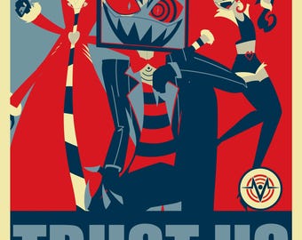 Hazbin Hotel the Vees Poster - Vox, Velvette & Valentino (8x10