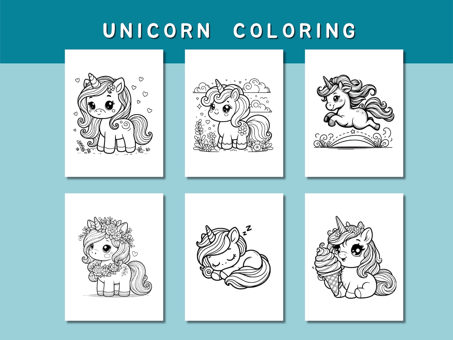 20 Cute Unicorn Coloring Pages for Kids, Fun Activity for Girls ...