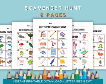 Chasse au trésor pour enfants, Jeu imprimable, activités familiales, Enfants, jeux amusants pour les vacances, aventures intérieures et extérieures, Activité préscolaire,