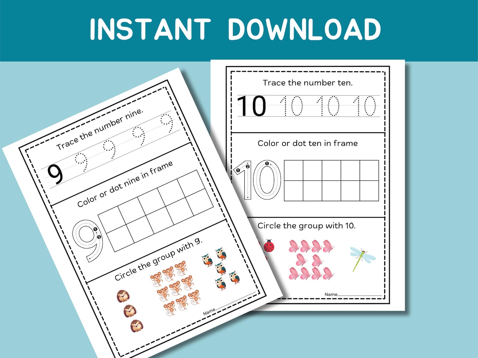 1-10 Number Tracing Worksheets, Traceable Numbers,preschool Worksheets ...
