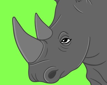 Digital Download Printable Rhino