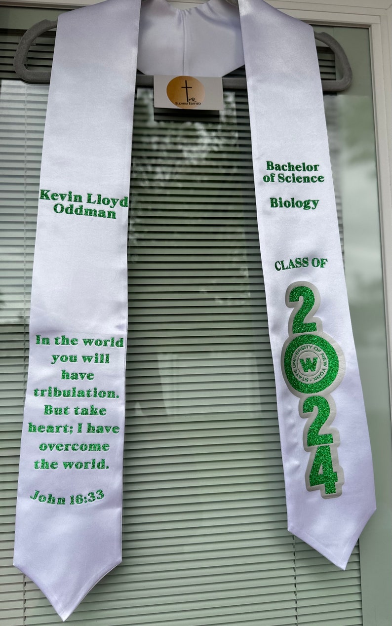 Custom Scripture Graduation Stole Custom Sash Christian Gifts Birthday ...