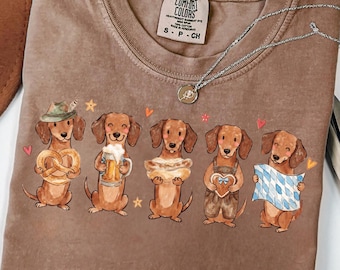 Oktoberfest Dachshund Shirt, Comfort Colors® Tee & Sweatshirt, Cute Wiener Dog Oktoberfest Shirt, German Beer Festival Tee, Dog Lover Gift