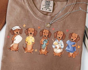 Pickleball Dachshund Shirt, Comfort Colors® Tee & Sweatshirt, Cute Wiener Dog Pickleball Dad Shirt , Pickleball Player Gift, Dog Lover Tee
