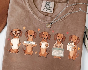 Mahjong Dachshund Shirt, Comfort Colors® Tee & Sweatshirt, Mahjong Lover Gift, Funny Wiener Dog Shirt, Mahjong Player Tee, Game Night Shirt