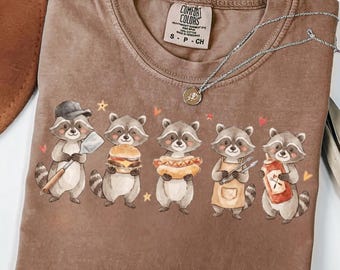 BBQ Raccoon Shirt, Comfort Colors® Tee & Sweatshirt, Funny Grill Master Gift, Backyard BBQ Shirt, Raccoon Dad Tee, Barbecue Lover Gift