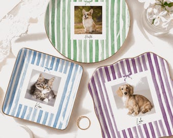 Personalized Pet Photo Jewelry Dish, Custom Ring Dish, Dog Lover Gift, Cat Lover Gift, Pet Memorial Trinket Dish, Custom Jewelry Tray