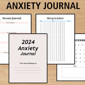Anxiety Journal for Mental Health and Wellness, Therapy Journal, Self Care and Mindfulness Companion, Gratitude & Mood Tracker