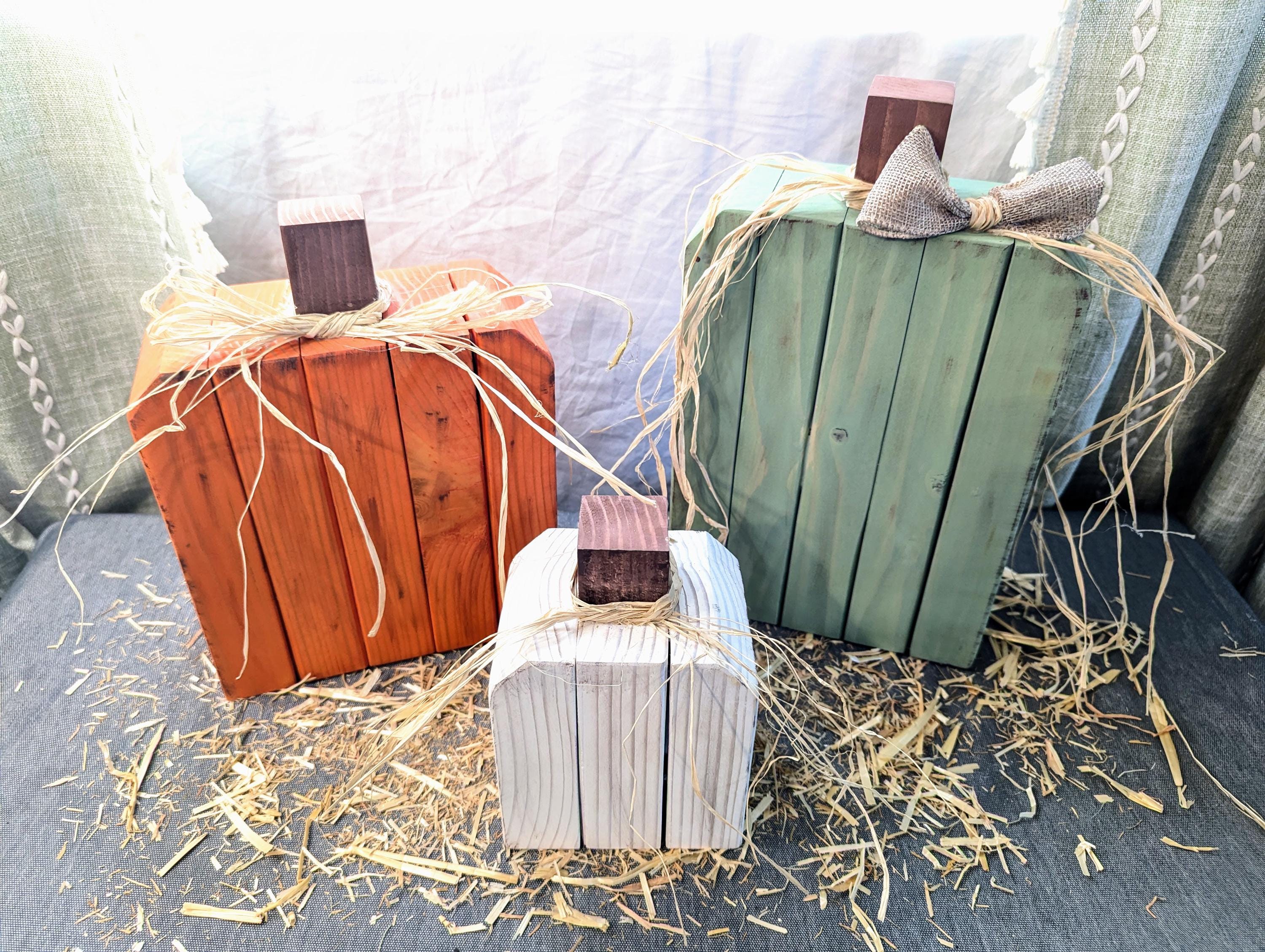 Handcrafted Wooden Pumpkins Rustic Fall Decor Set Small, Medium, Large ...