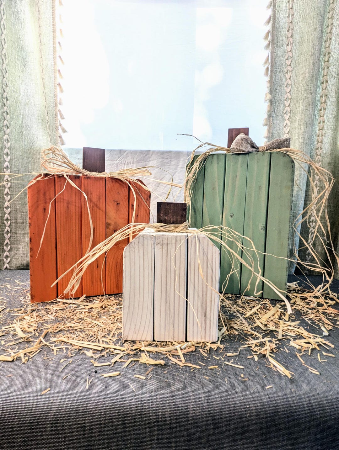 Handcrafted Wooden Pumpkins Rustic Fall Decor Set Small, Medium, Large ...