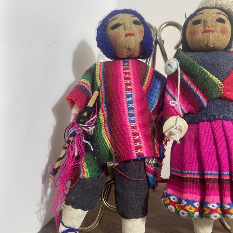 Vintage Handmade Andean Folk Art Dolls Couple Traditional Clothing - Etsy