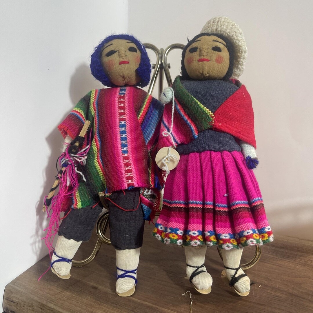 Vintage Handmade Andean Folk Art Dolls Couple Traditional Clothing - Etsy