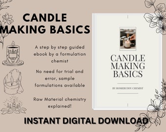 Bases de fabrication de bougies par un chimiste | Recette de bougie DIY Formulation de bougie Formule de bougie Guide de bougie Comment fabriquer une bougie Ebook