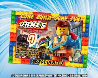 Building Blocks Birthday Invitation, Building block invitation, printable editable invitation template, constructor invite template