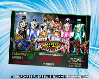 Editable Power Rangers Birthday Invitation, Power Rangers Invitation, Animated Invitation