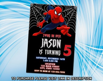 Personalize Spiderman birthday invitation, Super hero Birthday invitation, Avengers birthday invitation