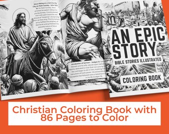 Una historia épica, historias bíblicas ilustradas - Libro para colorear