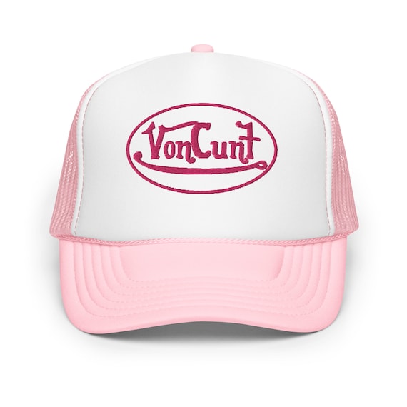 Von Dutch ピンクキャップY2K 韓国風 ダメージ加工 ヴィンテージ Von Dutch ボンダッチ メッシュキャップ ピンク フリー y2k