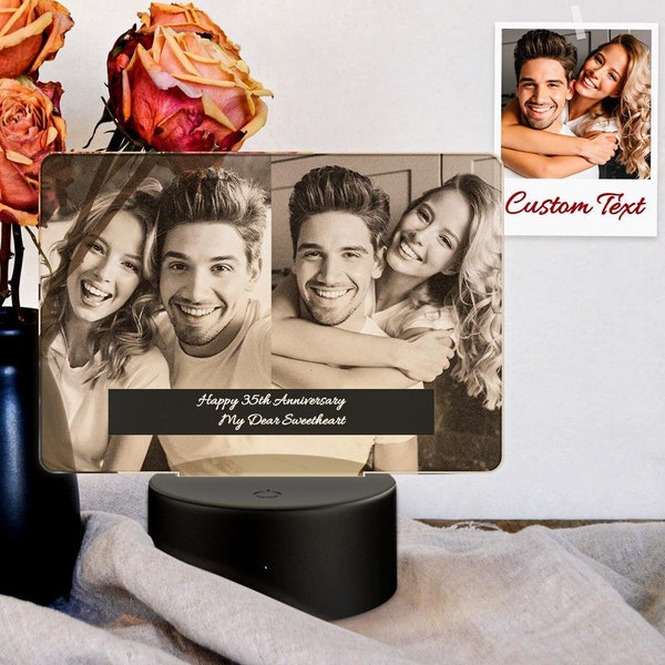 Custom 3D Photo LED Table Lamp - Personalized Photo Night Light - Unique Gifts for Love or Home Decor