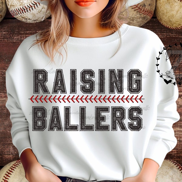 Busy Raising Ballers Baseball Mom PNG Raising Ballers PNG Baseball Season Digital Download Baseball Grunge Game Day Design Sublimation