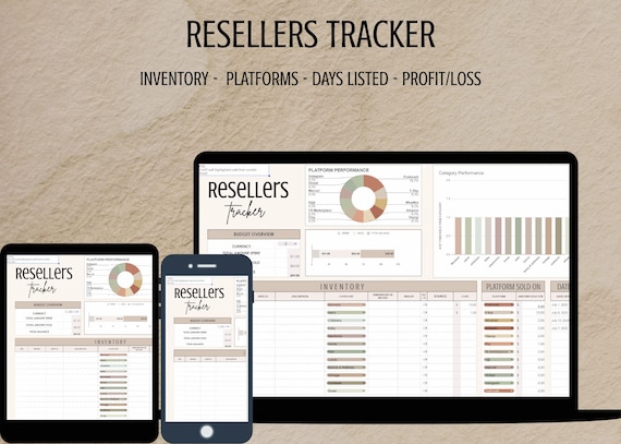 Reseller Inventory & Sales Tracker | Google Sheets Template | Online Reselling l Small business l Ecommerce l Multiple Platforms l Side gig