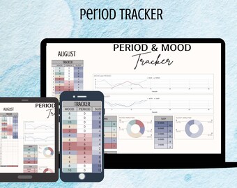 Period & Mood Tracker: Digital Google Sheets Wellness Log (Digital Download)