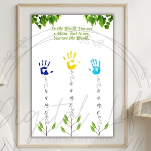 Impressão de mão para o dia das mães, presente personalizado para a mãe, aniversário da mãe faça você mesmo, artesanato do primeiro dia dos pais do bebê, lembrança do bebê, presentes infantis para a mamãe