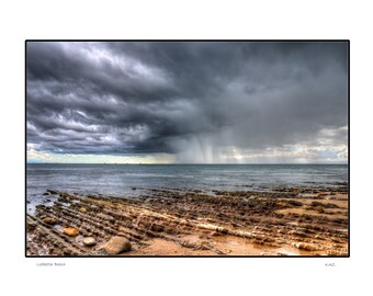 Ledbetter Beach:  Santa Barbara Photo Print  Stormy beach  Gray