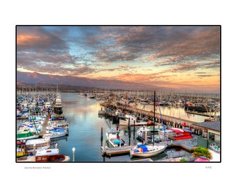 Santa Barbara Harbor:  Santa Barbara Sunset Photo Print