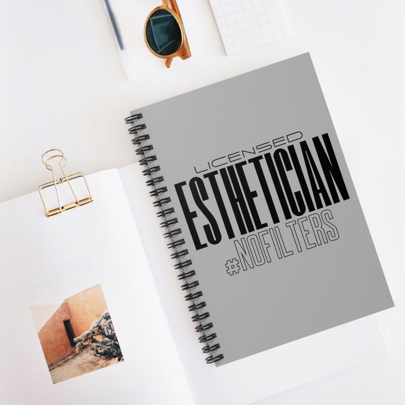LICENSED ESTHETICIAN #NOFILTER Journal | Spiral Notebook, Esthetician Gift, Skincare Journal, Esthetician Student | Skin Therapist Gift image 5