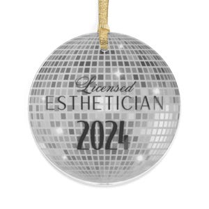 LICENSED ESTHETICIAN DISCO Christmas Ornament | Christmas Tree | Spa Holiday Decor | Salon Employee Gift | Esthetics School Graduate gift