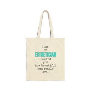 ESTHETICIAN CANVAS TOTE | Canvas Tote Bag | Cotton Bag | Shoulder Bag | Makeup Tote | Lash & Brow Bag | Esthetician Gift | Wax Tote