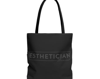 Fourre-tout d'ESTHÉTICIENNE AGRÉÉE | Fourre-tout pour esthéticienne | Cadeau esthéticienne | Sac d'esthéticienne | porté épaule esthéticienne | Fourre-tout de cosmétologie | Sac de cire