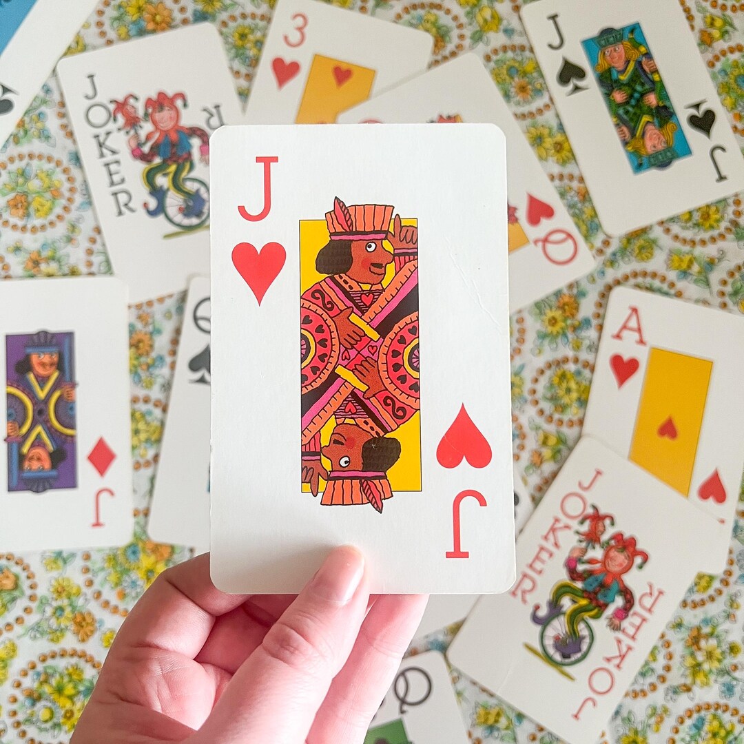 Vintage Jumbo Playing Cards for Kids, Simms and Track Workman