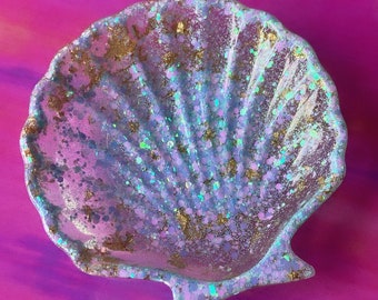 Glitter Seashell Jewellery & Trinket Dish