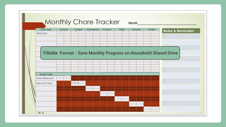 Fillable &amp; Printable Monthly Chore Tracker - Etsy