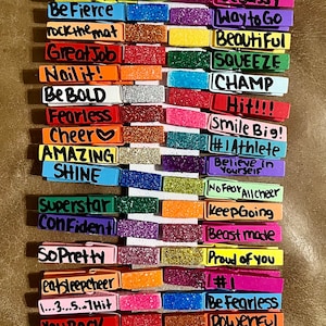Glittered Cheer pins