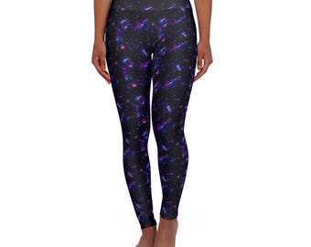 Leggings Galaxy Nebula de cintura alta para yoga / Estrellas cósmicas espaciales AOP